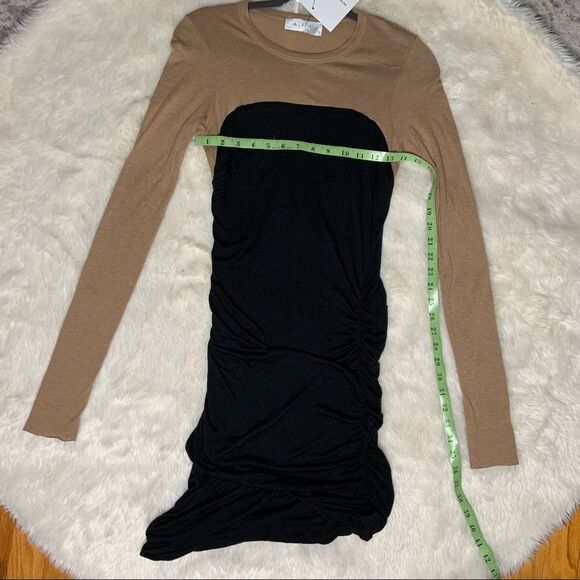 Sz Small ALC Long sleeve black nude dress